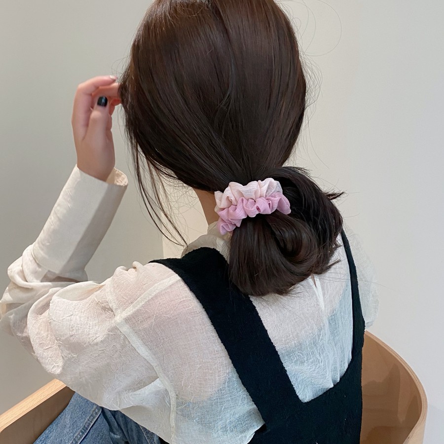 (Bộ 2 Cái) Scrunchies Cột Tóc Vải Bản Nhỏ LIN Phong Cách Hàn Quốc