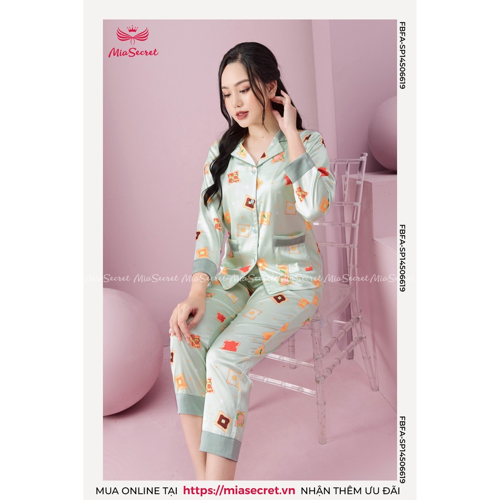 Bộ Đồ Ngủ Pyjama Mia Secret Lụa Thái Cao Cấp - Họa Tiết Bánh Mì Vuông Nhiều Màu Dài Tay - SP14506619 | BigBuy360 - bigbuy360.vn