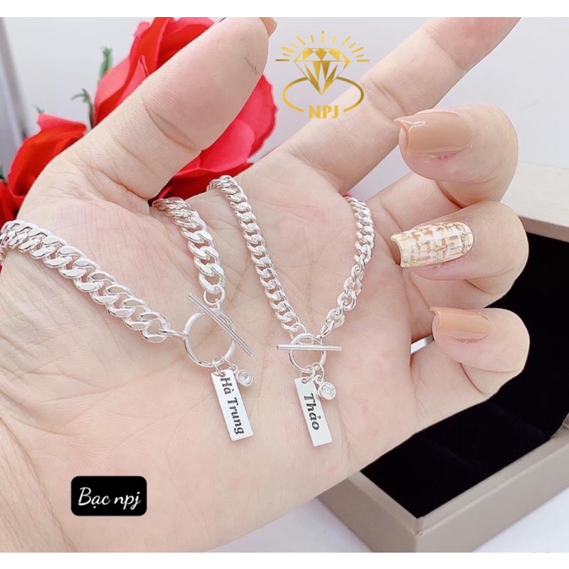 Lắc Tay Đôi, Vòng Cặp ⚡️ Miễn Phí Khắc Theo yêu cầu ⚡️Bạc Ta-Bạc Npj