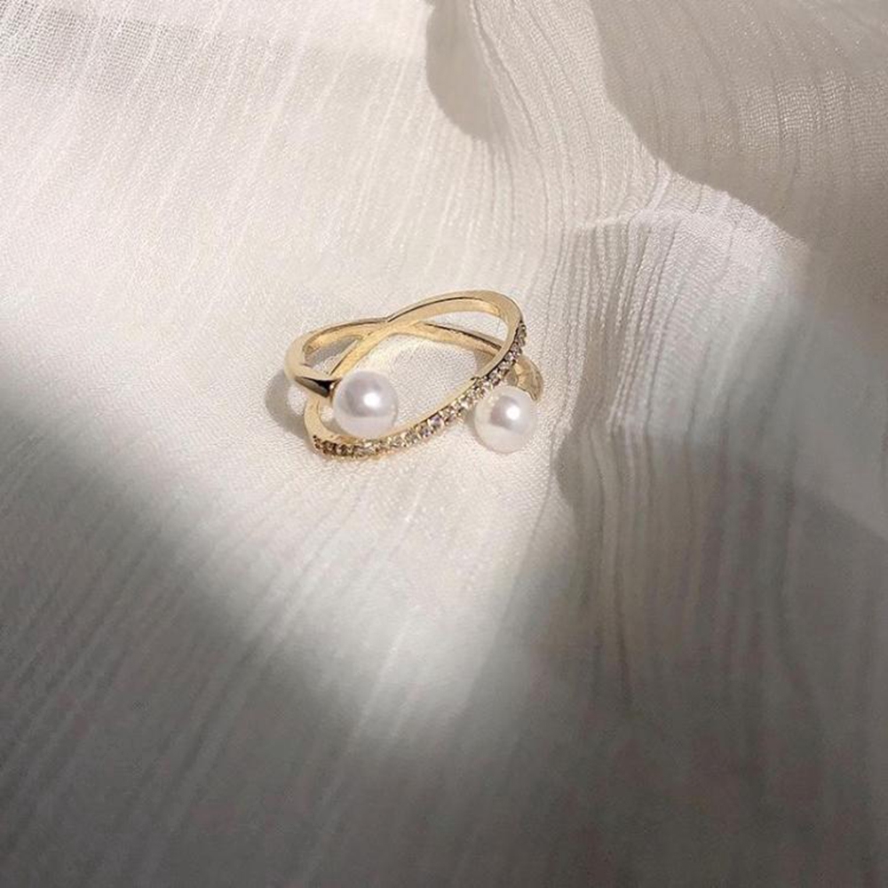 Nhẫn Dạng Hở Đính Ngọc Trai Thiết Kế Ấn Tượng
