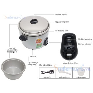 Nồi cơm điện Sharp KSH-D40V 3.8L - Hàng chính hãng