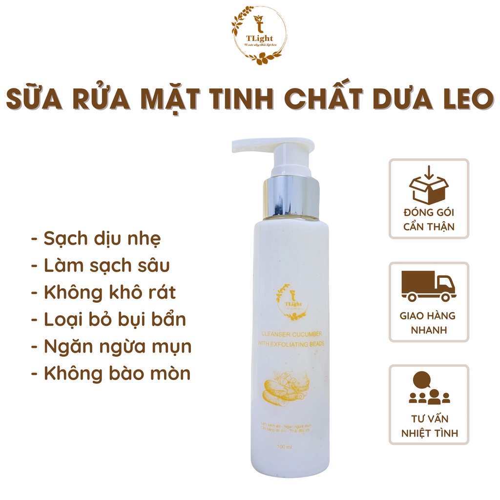 Sữa rửa mặt TLight Cleanser Cucumber With Exfoliating Beads chai 100ml