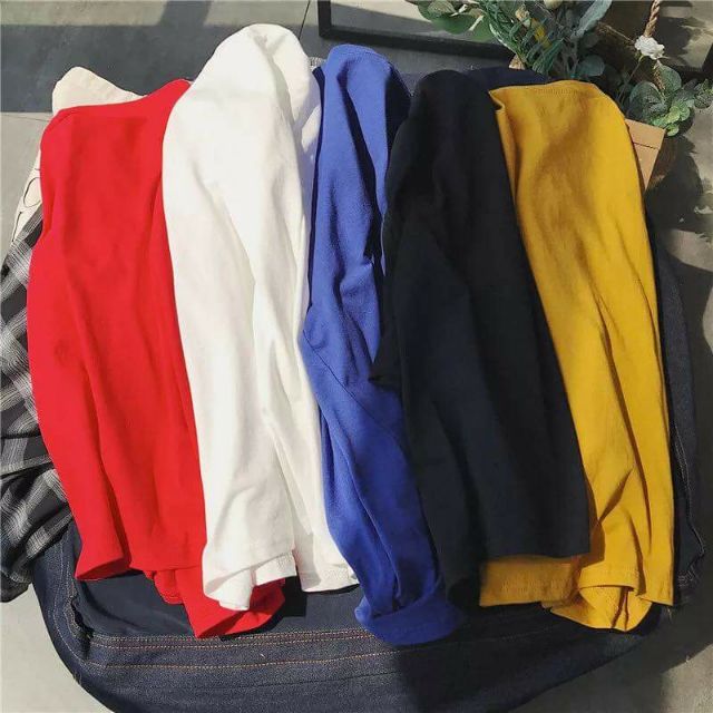 Áo long tee basic, form unisex, có 4 size, 8 màu