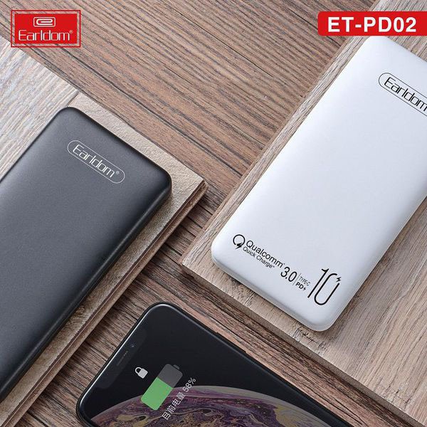 Sạc dự phòng PD 10.000 mAh, pin tích điện Earldom PD02 công nghệ sạc nhanh Qc 3.0 KLH Shop