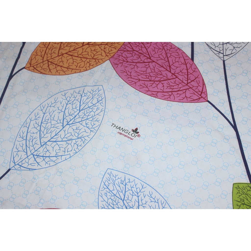 Bộ drap gối cotton TL - Lá Dây Nền Xanh- chất vải COTTON loại 1 dầy dặn, mềm mại, mát mẻ.