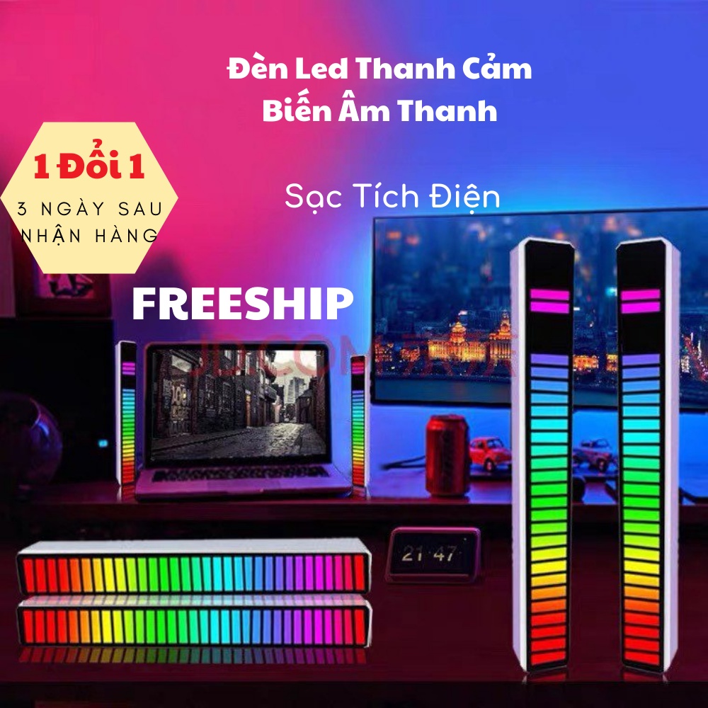 Thanh Đèn Led RGB Nháy Theo Nhạc, Cảm Ứng Âm Thanh, Giọng Nói ĐÈN TOKI