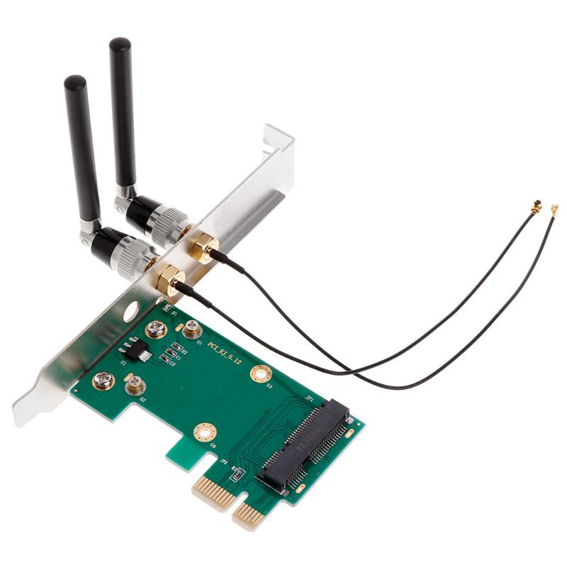 Bộ chuyển đổi WiFi PCI-E sang PCI-E 1X + 2 ăng ten chuyên dụng