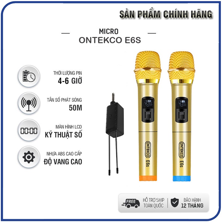 Micro Karaoke Không dây OnTekco E6S/ E6/ MV02/ MV01 | BD - W108 / W003 / W003A - Bảo hành 12 Tháng