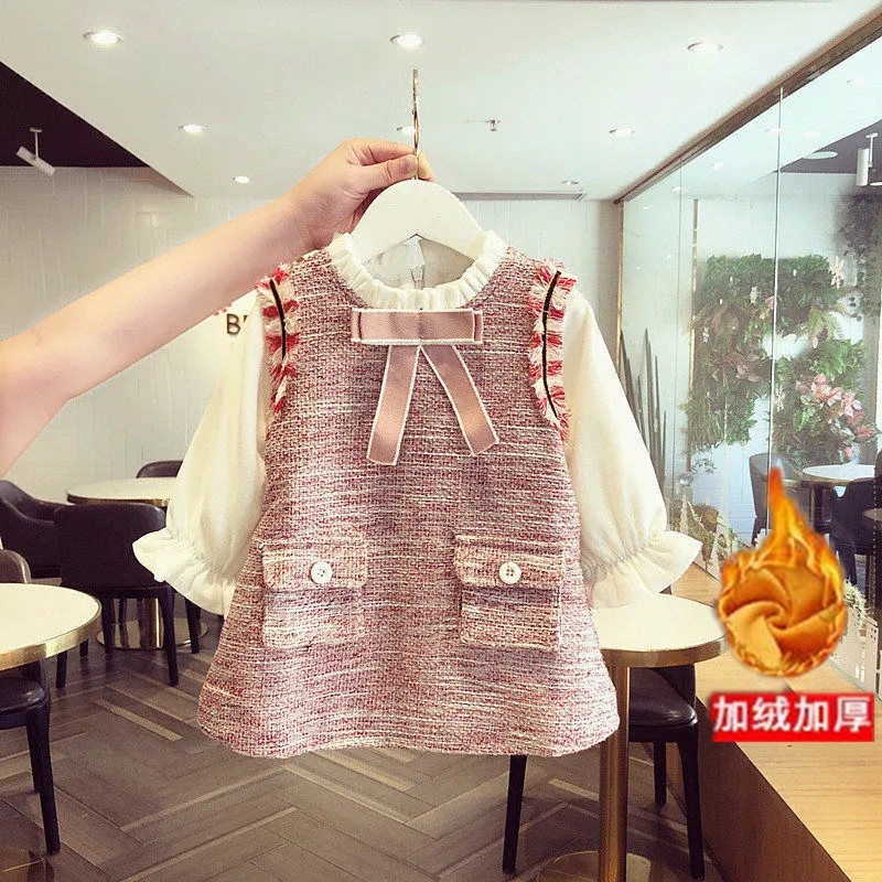 Bộ Đầm Công Chúa Thu Đông Xinh Xắn Dành Cho Bé Gái