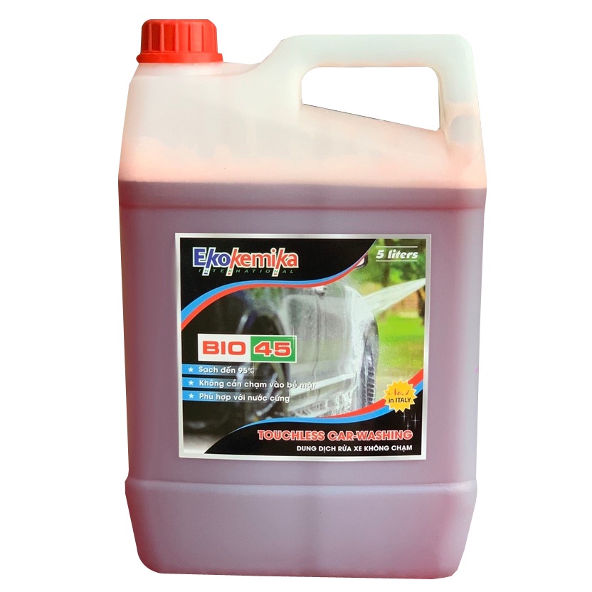 Nước Rửa Xe Không Chạm Bio 45 Can 5L Đậm Đặc Tặng Khăn Và Bao Tay