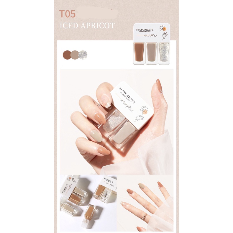 ( HOT )Set 3 Chai Sơn Móng Tay Maycreate Nail Polish 4g*3 Senabeauty