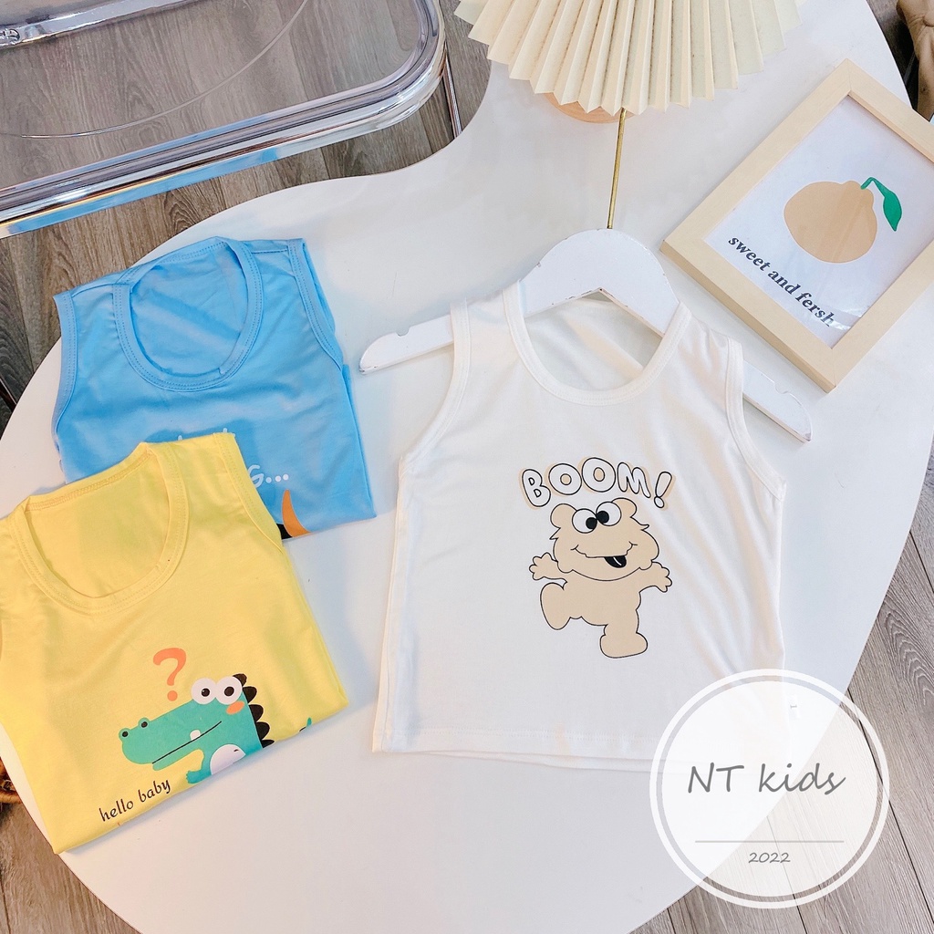 Áo Ba Lỗ Hoạt Hình Chất Thun Lạnh Nhiều Màu Sắc Cho Bé Trai, Bé Gái A002 - Umee Kids