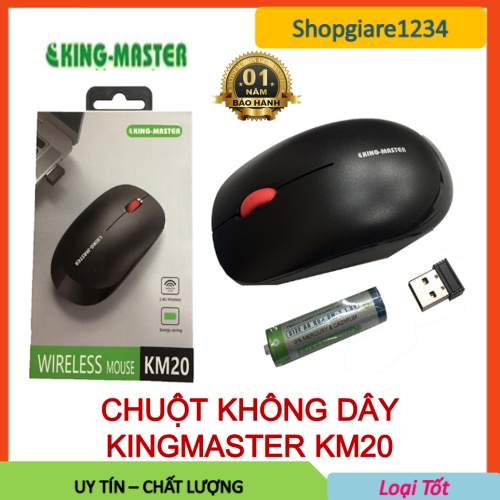 Chuột không dây Kingmaster KM20, Plug 2.4GHz- Full box, Chính hãng 100%- Bảo hành 12 tháng