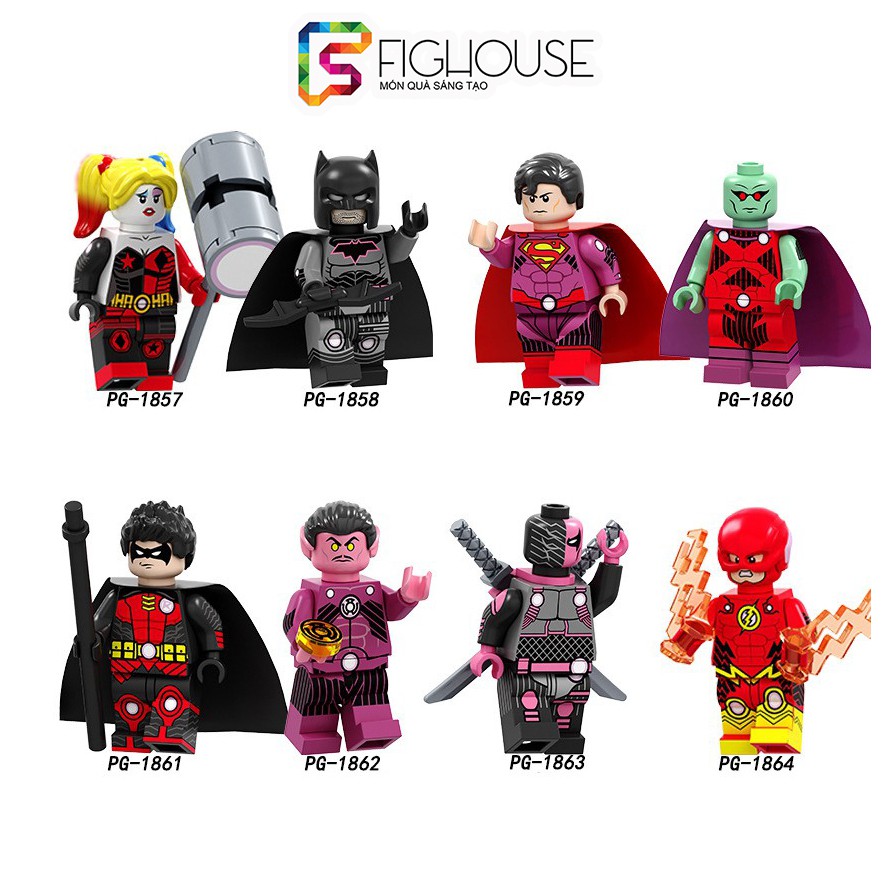 Xếp Hình Minifigures Siêu Anh Hùng Deathstroke, Martian Manhunter, Flash - Đồ Chơi Lắp Ráp non-lego PG8211 [C9]