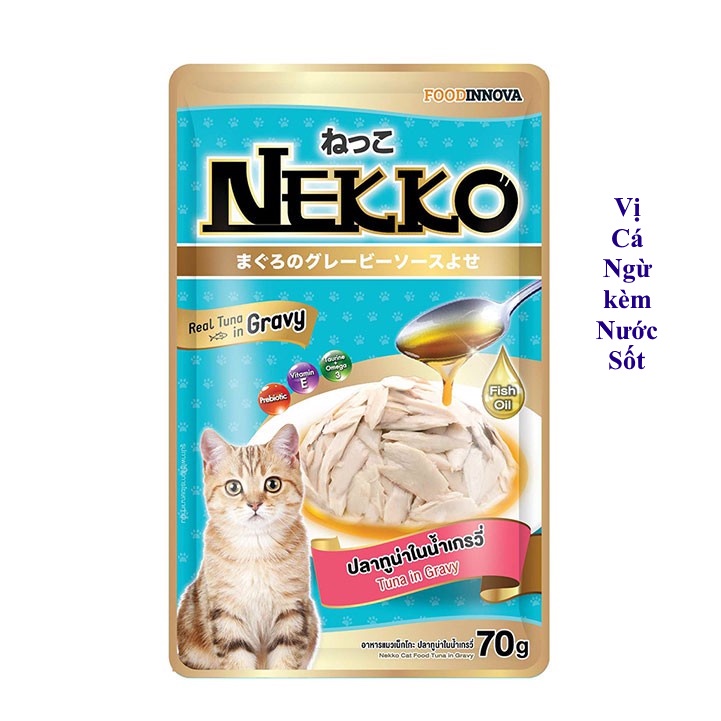 Pate cho Mèo NEKKO Gói 70g Bổ sung dinh dưỡng Thơm ngon khó cưỡng Xuất xứ Thái Lan