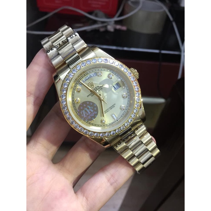 Đồng hồ Nam Rolex máy nhật day date dòng cơ Automatic size 41mm vàng