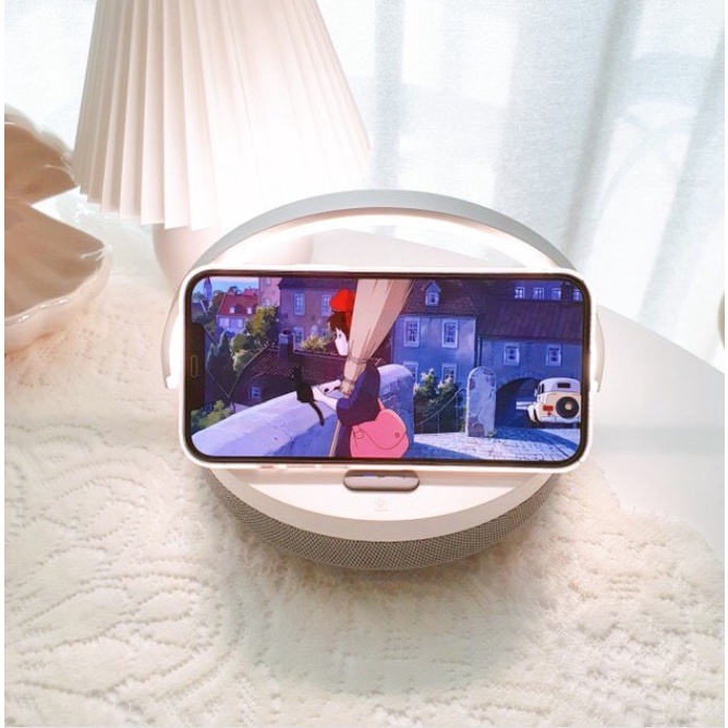 Đèn led bluetooth SPEAKER kiêm sạc không dây 3in1 tiện dụng, có tích hợp sạc và đèn ngủ cảm biến