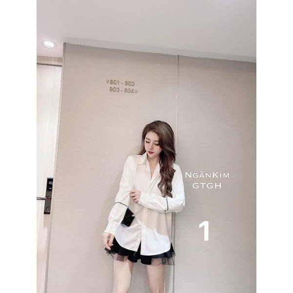 [ CÓ ẢNH THẬT + VIDEO TỰ QUAY] Áo Sơ Mi Trắng Hot Hit Có Hoạ Tiết Tay Áo Hàng Đẹp | BigBuy360 - bigbuy360.vn