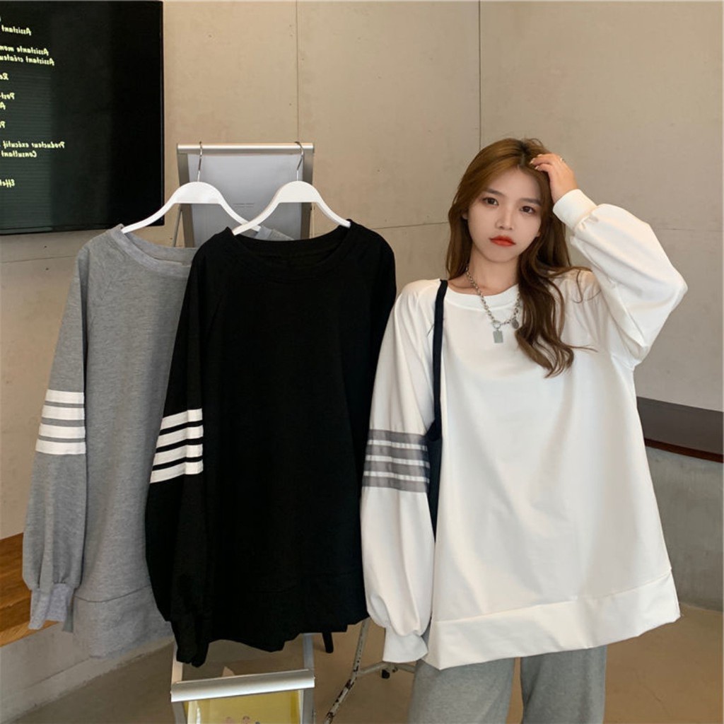 Áo Thun Sweater dài tay 3 sọc