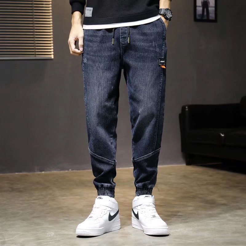 Quần jean ống rộng màu trơn phong cách hiphop năng động đường phố Hàn Quốc cho nam size S-5XL