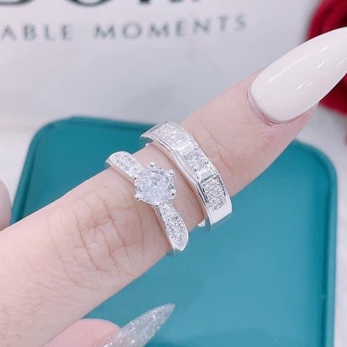 Nhẫn đôi bạc nam nữ bạc ta xịn không xỉn màu, nhẫn cặp tình yêu - Mã TSJC25
