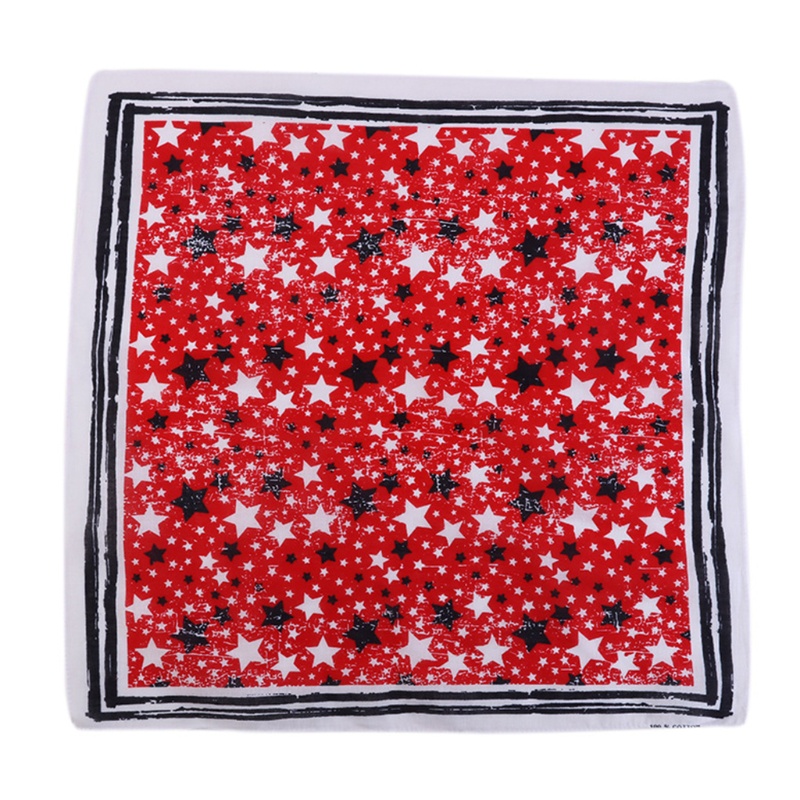 Khăn Choàng Cổ Bandana Bằng Cotton In Họa Tiết Sọc Ngôi Sao Hình Vuông Có Túi Kèm Băng Đô Thể Thao