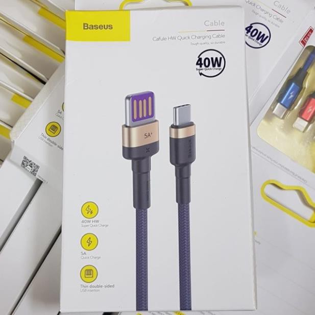 Cáp sạc nhanh 40W Baseus double-side to type-C. HW Super Fast Charge Cable