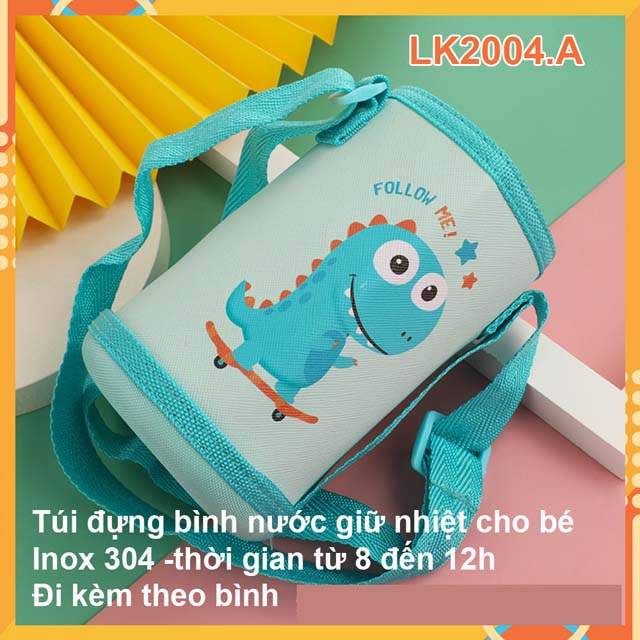 Bình nước giữ nhiệt hình pony-giữ nhiệt-inox 304- tặng kèm túi đeo và nắp uống nước- mua 1 được 4