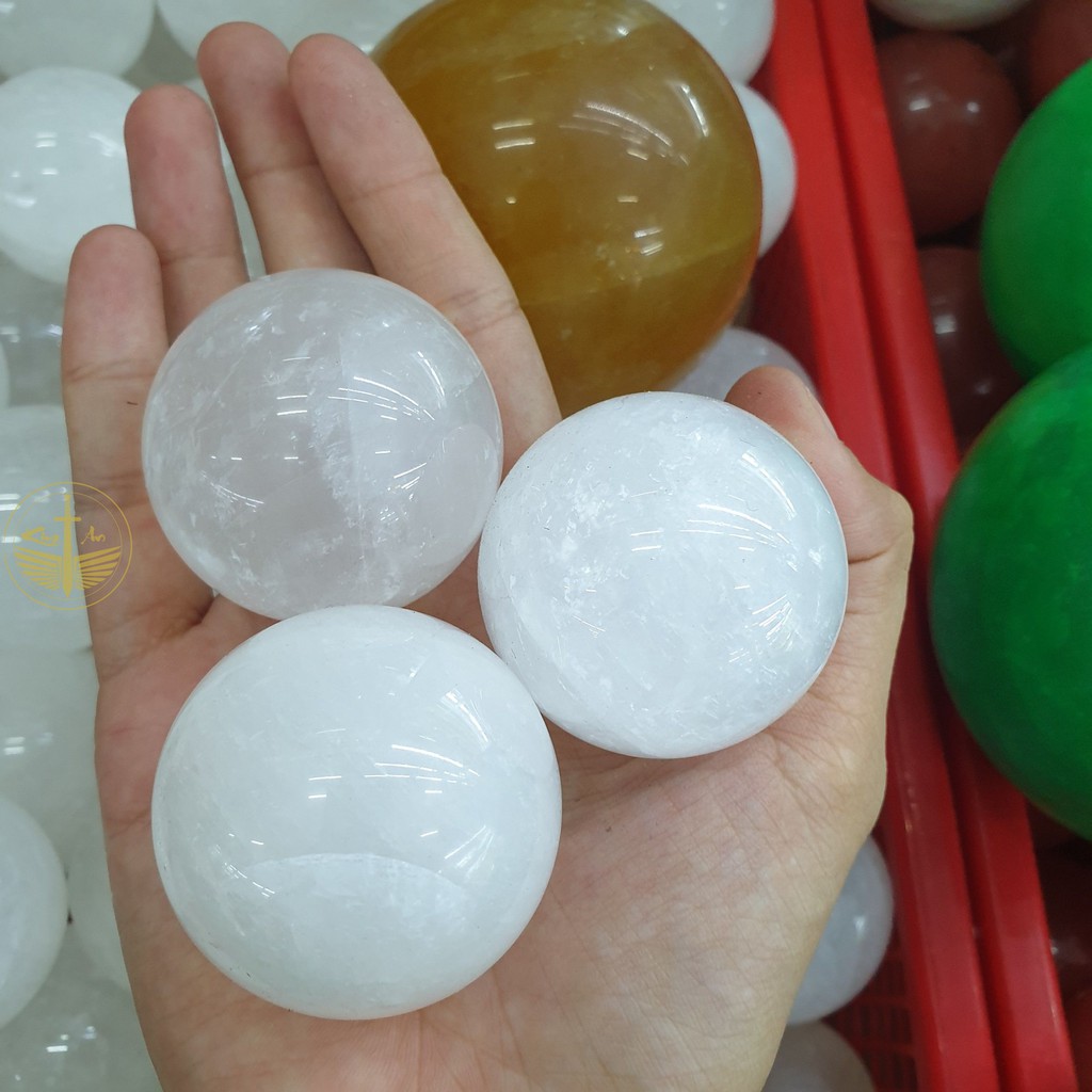 Bi cầu đá Canxit Vàng, Trắng