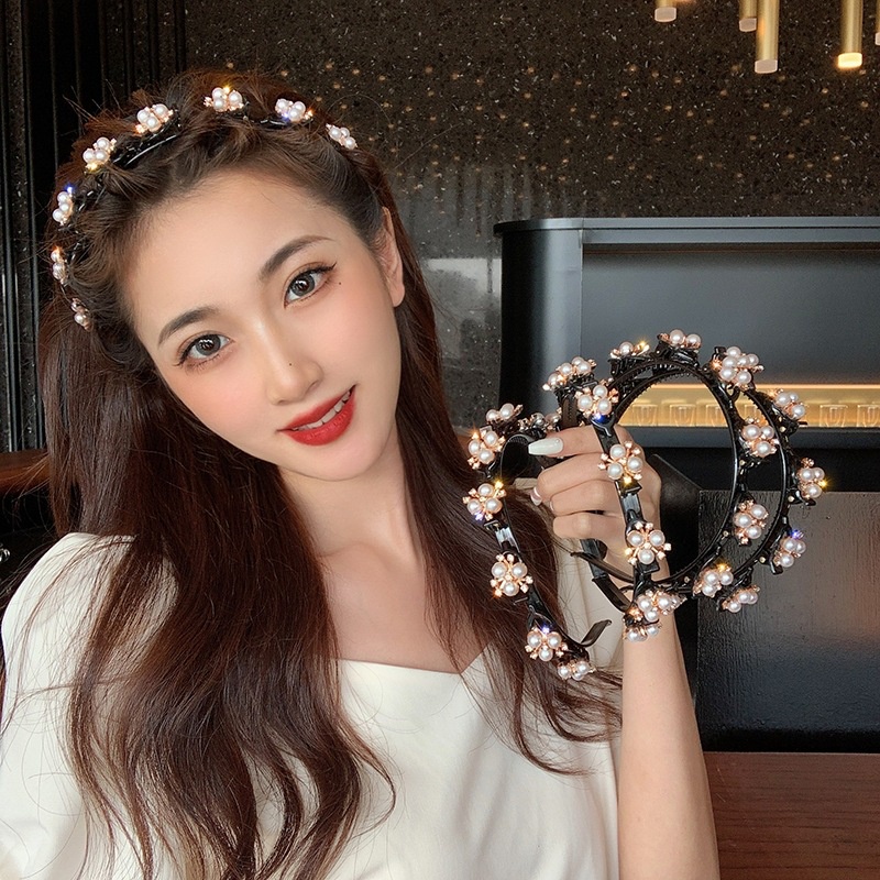 Băng Đô Cài Tóc Đính Ngọc Trai Giả Thời Trang Cho Nữ