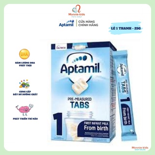 Sữa Aptamil UK số 1 dạng thanh 25G, sữa cô đặc hút chân không cho bé 0M+