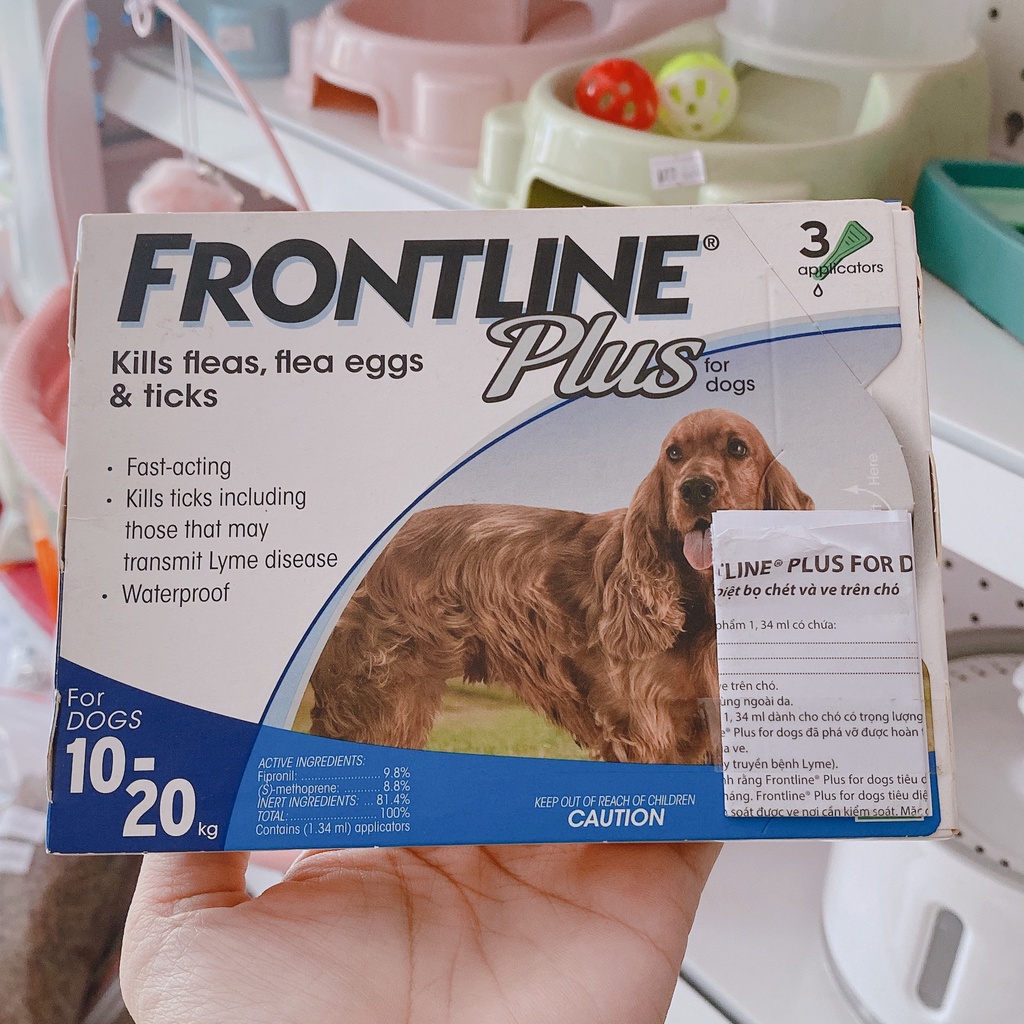 1 Tuýp nhỏ gáy ve rận nhỏ gáy Frontline Plus cho chó 10-20kg (1 tuýp)