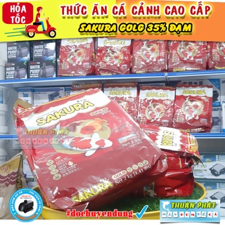 THỨC ĂN SAKURA GOLD 2000gr - Thức Ăn Cá Koi Cao Cấp, Cám Sakura 2kg - 2,2kg (bao 1kg)