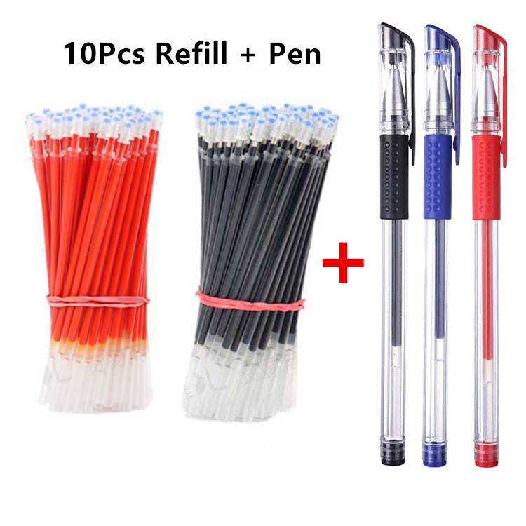 Set 10 Bút Bi Mực Đen Ngòi 0.5mm