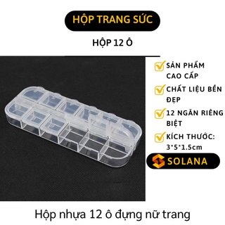 [GIÁ SỈ] Hộp Đựng Đá Đính Nails - Khay Nhựa 12 Ô Nắp Bật Đựng Linh Kiện Điện Tử, Trang Sức 7833