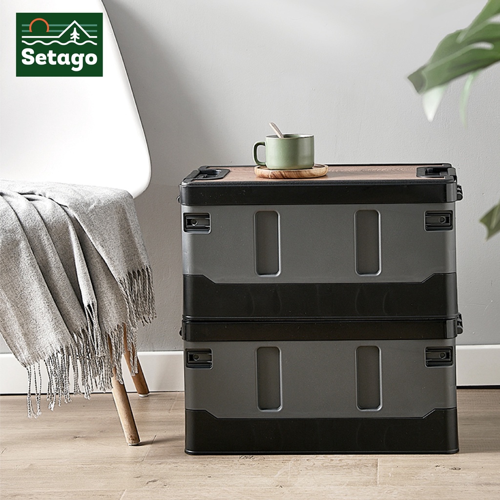 Boxable - Thùng gấp gọn 60L, 36L cao cấp kèm nắp gỗ - Thùng đựng đồ ô tô, phù hợp đi dã ngoại, câu cá, picnic