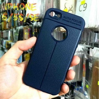Ốp Lưng Silicon Vân Da, Chống Sốc Auto Focus iphone 5/5S