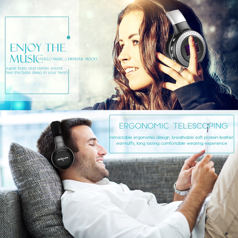 Zealot B19 Tai Nghe Chụp Tai Kết Nối Bluetooth Hỗ Trợ Thẻ Nhớ TF Chất Lượng Cao