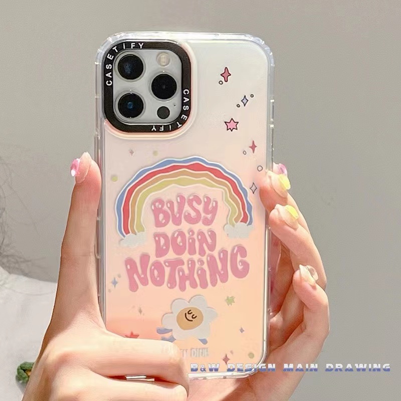 Ốp Điện Thoại Cứng Chống Sốc Màu Cầu Vồng Sang Trọng Cho iPhone 13 12 11 Pro MAX IX XS MAX XR 7 8 Plus