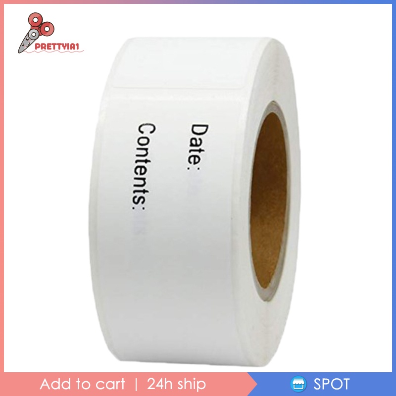 [Prettyia1] 1 Cuộn 125 Nhãn Dán Thực Phẩm Đông Lạnh Trơn Tháo Rời Được Kích Thước 25x77mm