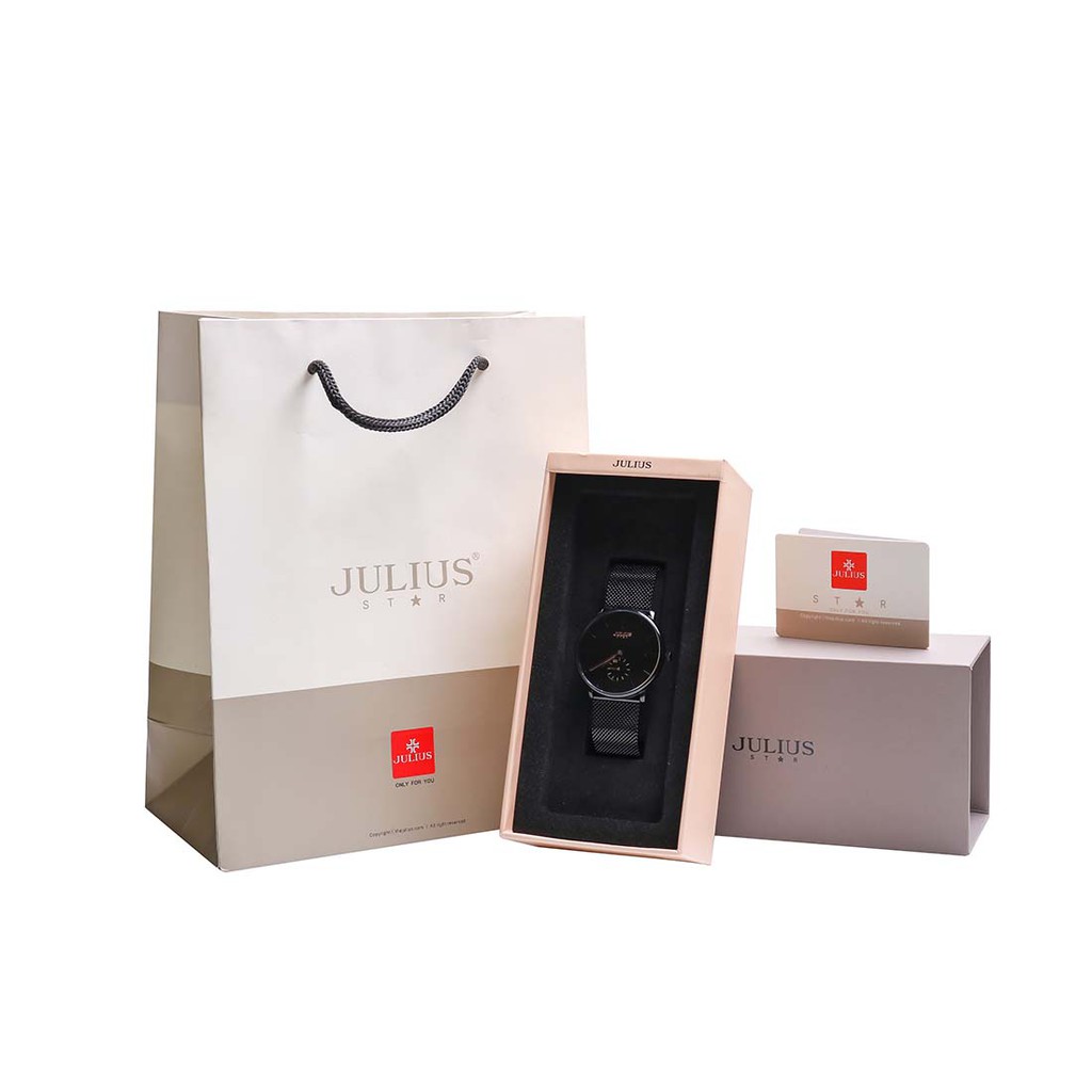 Đồng hồ nữ JS-043D kính Sapphire Julius Hàn Quốc dây thép