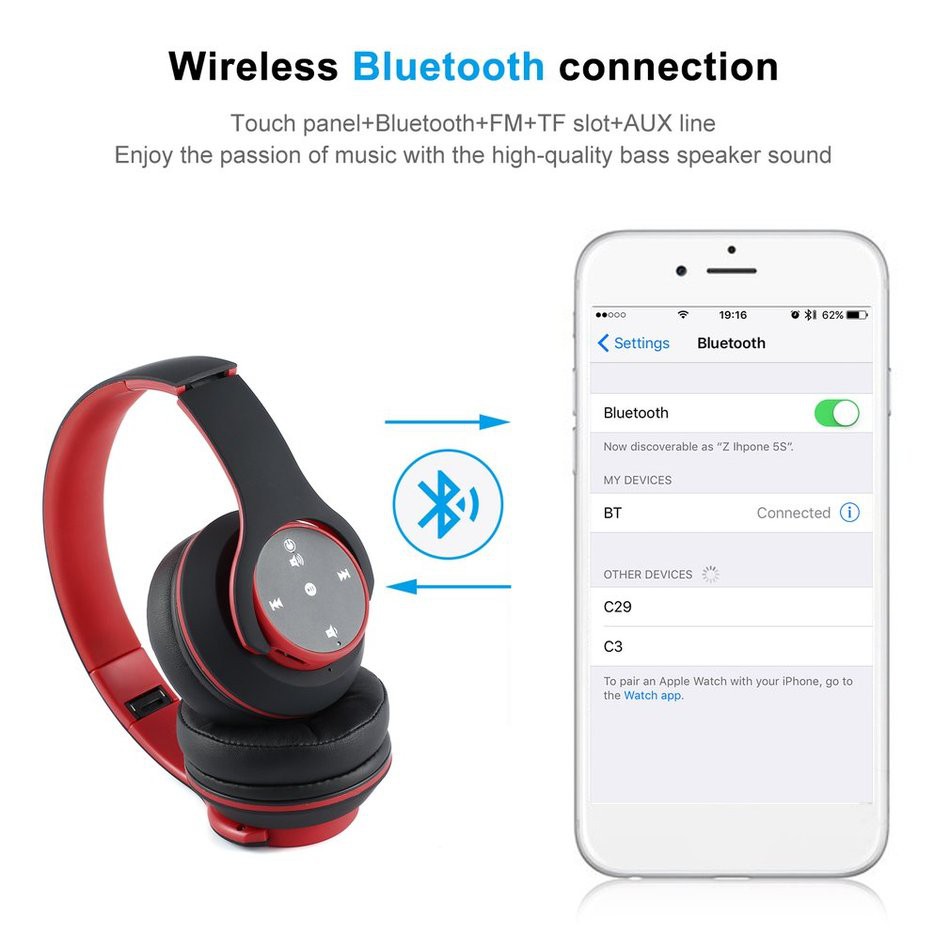 Tai Nghe Bluetooth Không Dây Với Mic Hỗ Trợ Fm Và Đọc Thẻ Nhớ Oy5 Plus