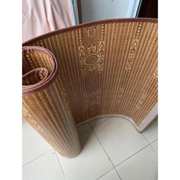 Chiếu trúc tăm vân gỗ in hoa - Họa Tiết Ngẫu Nhiên