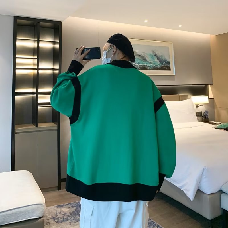 Áo Khoác Bóng Chày nam Thời Trang Xuân Thu thời trang áo cardigan len unisex phong cách Hàn Quốc varsity jacket from rộng áo cardigan nam
