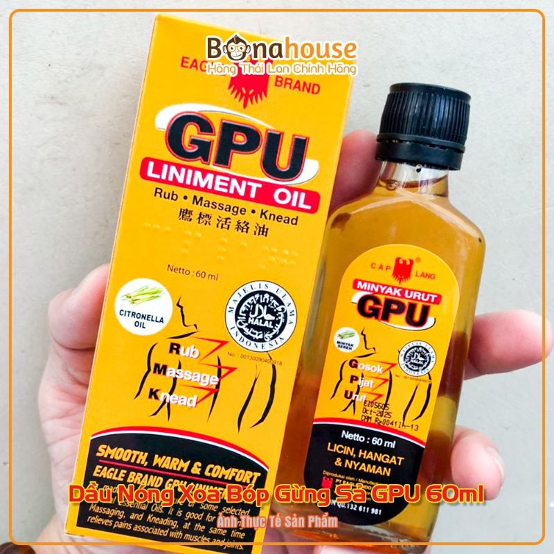 Dầu nóng gừng sả Minyak Urut GPU (60ml)