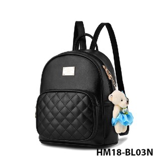 Balo nữ thời trang tặng kèm móc khóa hình gấu xinh xắn