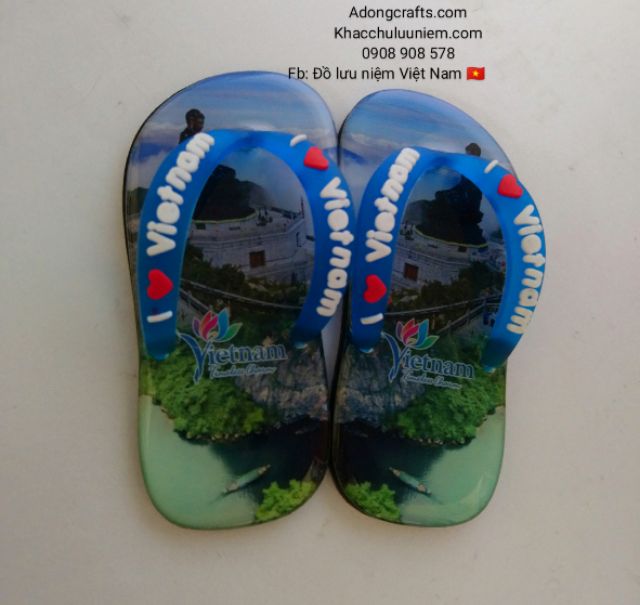 Magnet hít dính tủ lạnh cặp 2 chiếc dép lào lưu niệm hình ảnh Việt Nam Hình Ảnh Việt Nam - Quà Tặng - Quà Lưu Niệm Việt