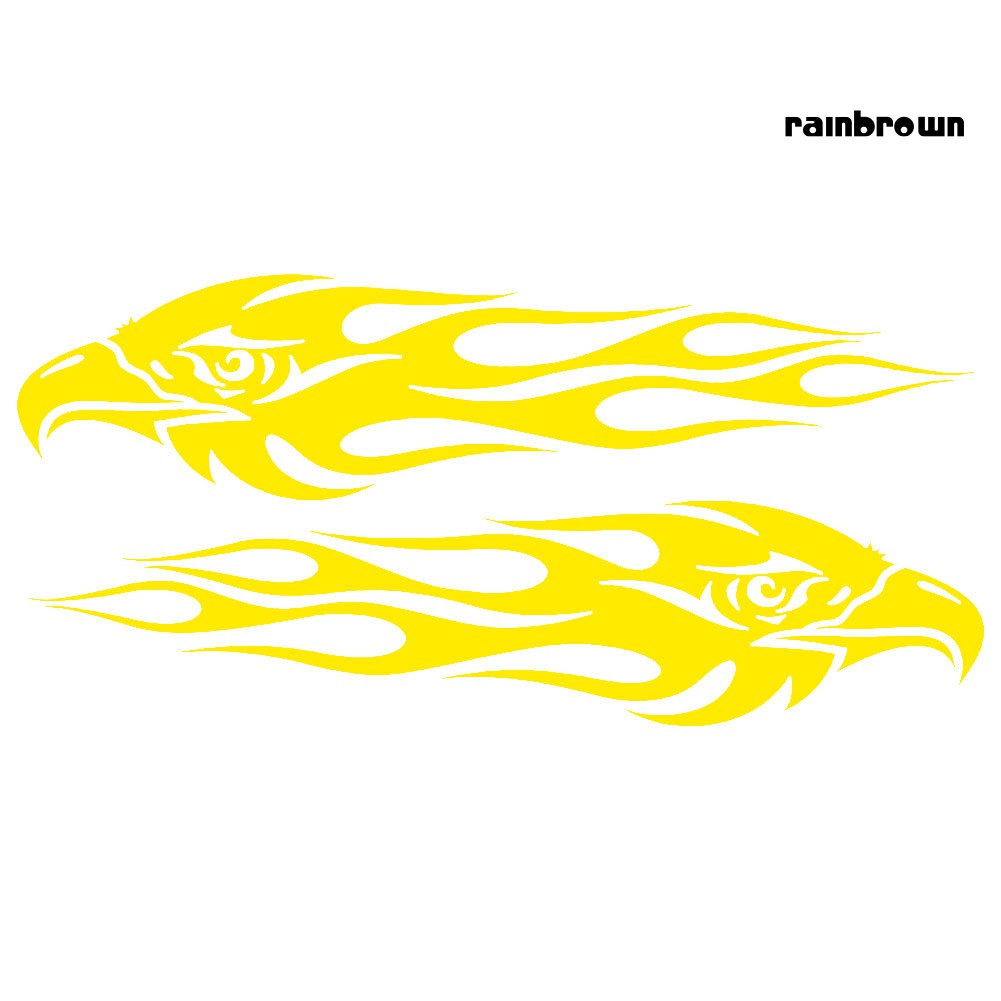 2 Miếng Dán Trang Trí Xe Hơi Hình Ngọn Lửa Độc Đáo