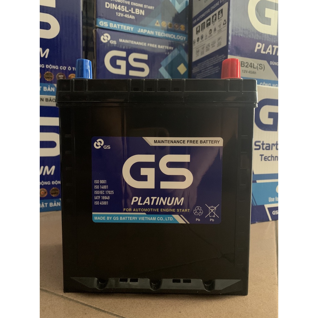 Bình ắc quy xe ô tô GS 12V-35ah 40B19L dành cho xe Kia Morning, Huyndai I10, ...