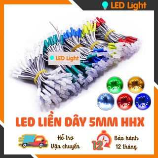 LED LIỀN DÂY 5mm HHX  5V - LED RUỒI 5mm - ( Đỏ, Vàng, Xanh lá, Xanh Dương, Trắng)